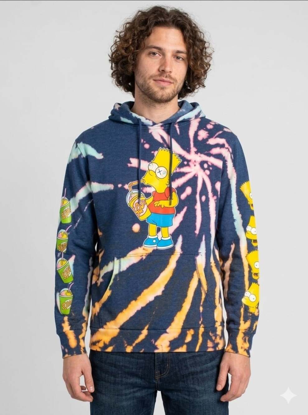 Mad Engine Bart Simpson Squishee Simpsons Hooded Sweatshirt Hoodie NWT Sz Large